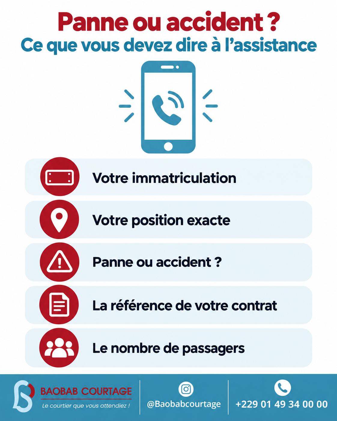 Panne sur la route au Bénin : feux de détresse, triangle de présignalisation et passagers en sécurité sur l’accotement